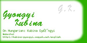 gyongyi kubina business card